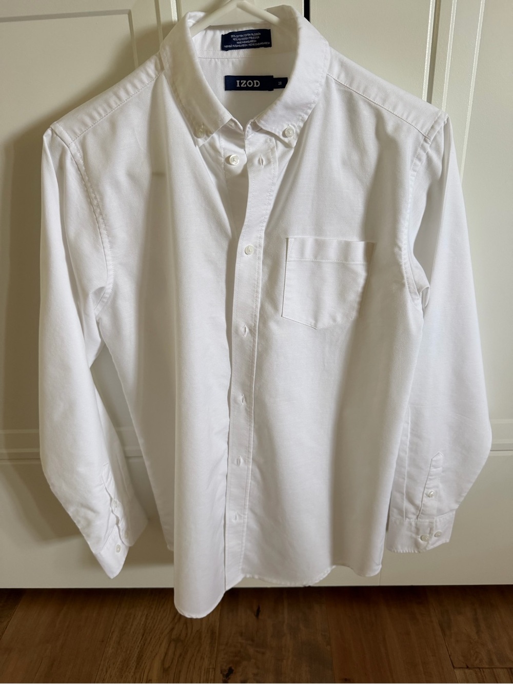 Izod Boys White Button-Down Shirt with Chest Pocket